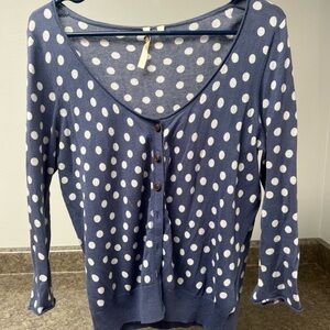 Jigsaw Navy Polka Dot Sweater